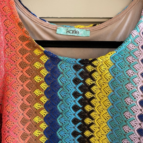 Crotched multicolored tank with open sides and ties - Picture 3 of 5